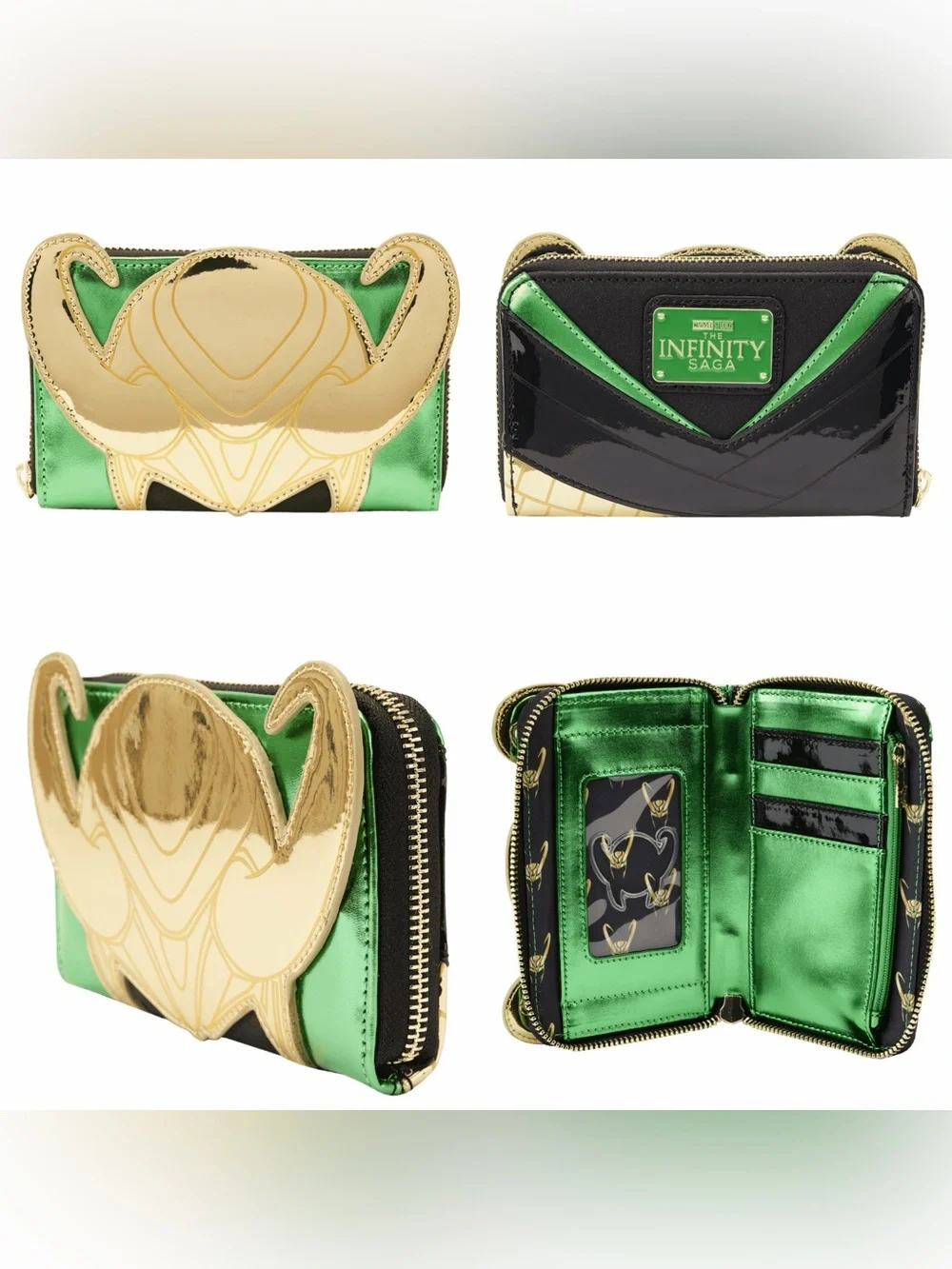 NWOT Loungefly Disney Marvel Loki Helmet backpack+wallet SET